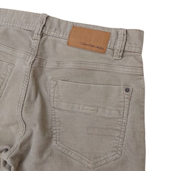 Calvin Klein Jeans Corduroy Pants Mens 30x31 Beige Straight Leg Work Preppy - Picture 7 of 11